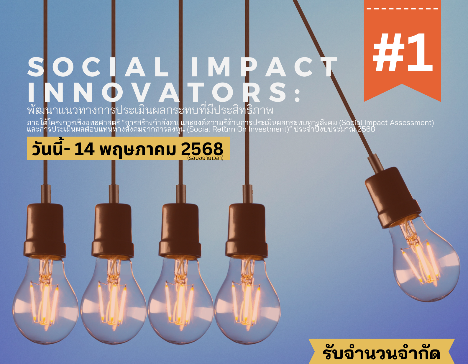 ขอเชิญเข้าร่วมอบรม Social Impact Innovators: พัฒนาแนวทางการประเมินผลกระทบที่มีประสิทธิภาพ