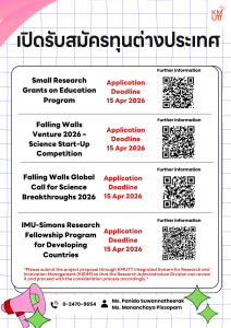 Four international research grants for 2026 are now open