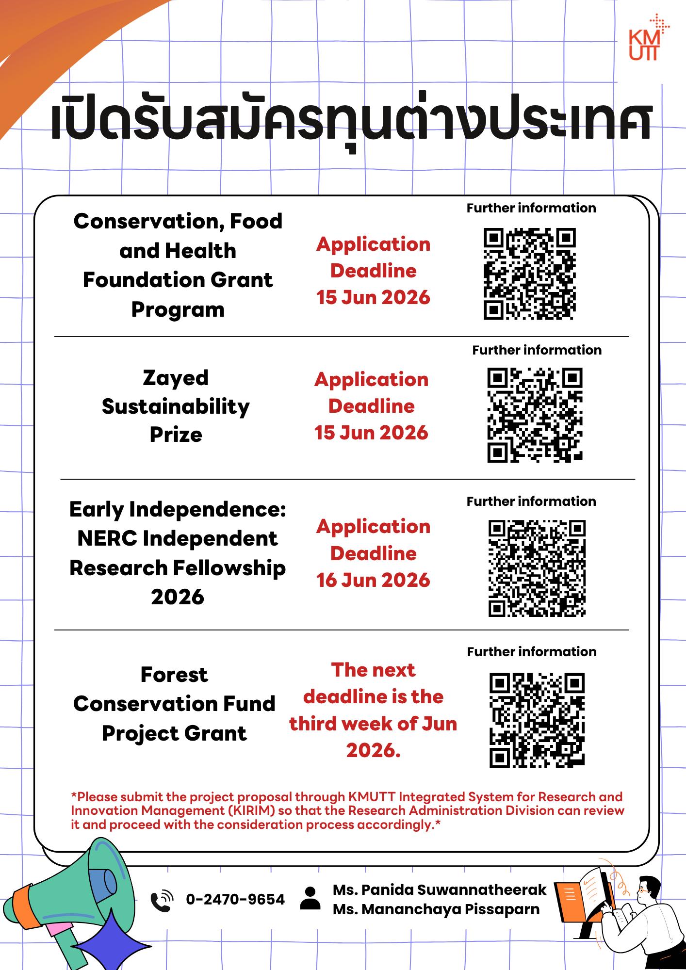 Four international research grants for 2026 are now open: