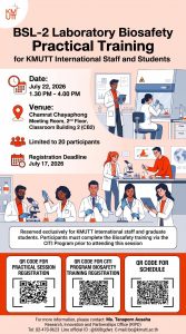 Call for Registration: BSL-2 Laboratory Biosafety Practical Training