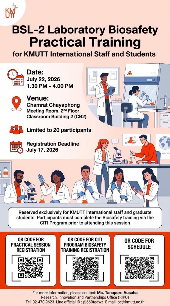 Call for Registration: BSL-2 Laboratory Biosafety Practical Training