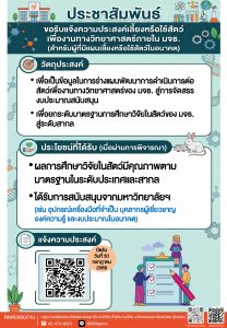สวนพ. ขอรับแจ้งความประสงค์เลี้ยงหรือใช้สัตว์เพื่องานทางวิทยาศาสตร์ภายใน มจธ.(สำหรับผู้ที่มีแผนเลี้ยงหรือใช้สัตว์ในอนาคต)