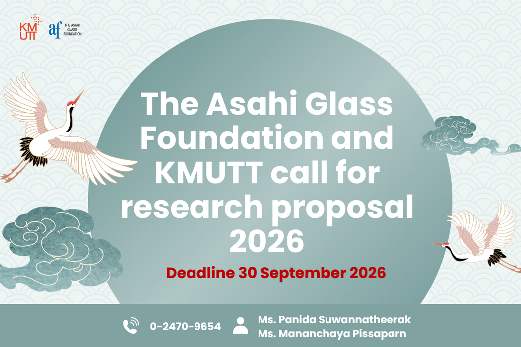 The Asahi Glass Foundation and KMUTT call for research proposal 2026