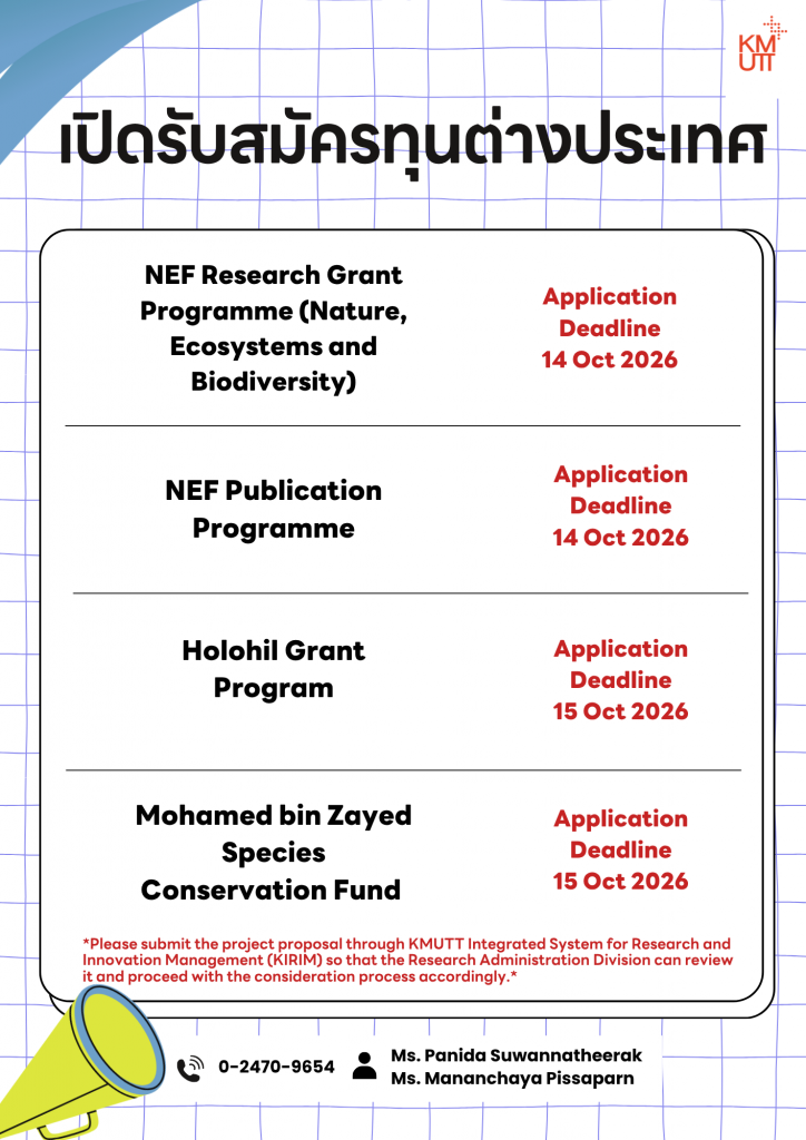 Four international research grants for 2026 are now open